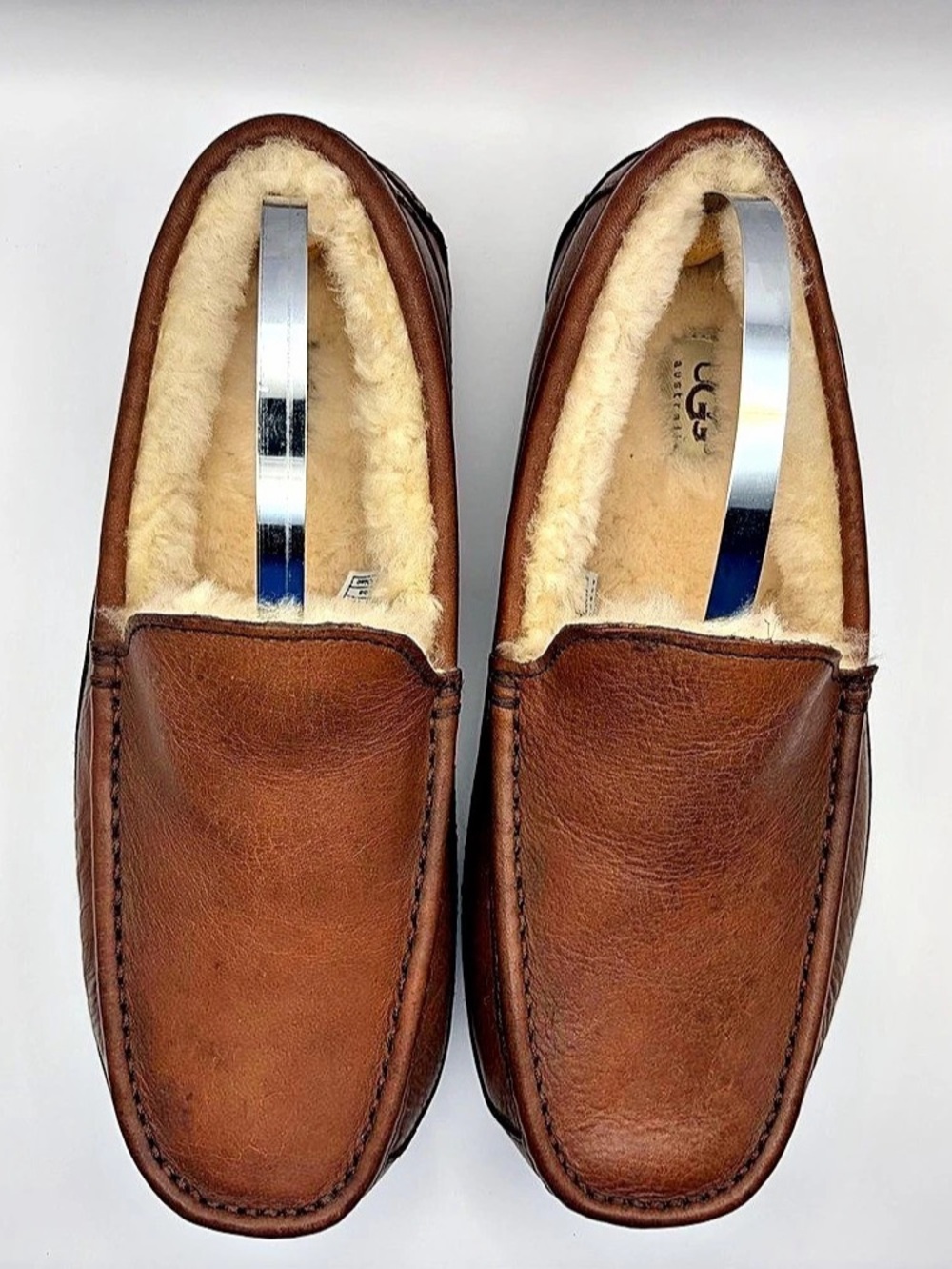 UGG Ascot Leather Moccasins in Brown US 8